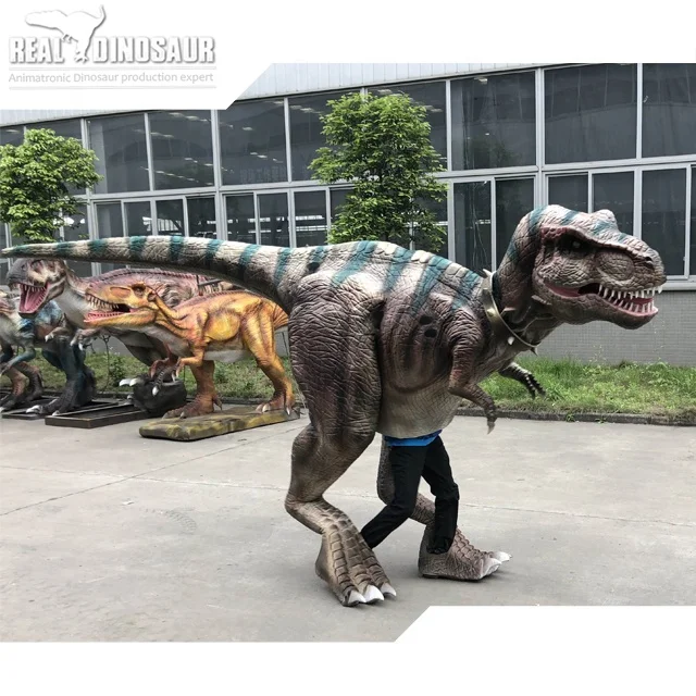 

Artificial real size mechanical dinosaur costume for adult, Simulation colors or depend on customers