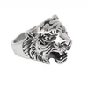 Yudan Factory Custom Stainless Steel Silver Mens Tiger Ring
