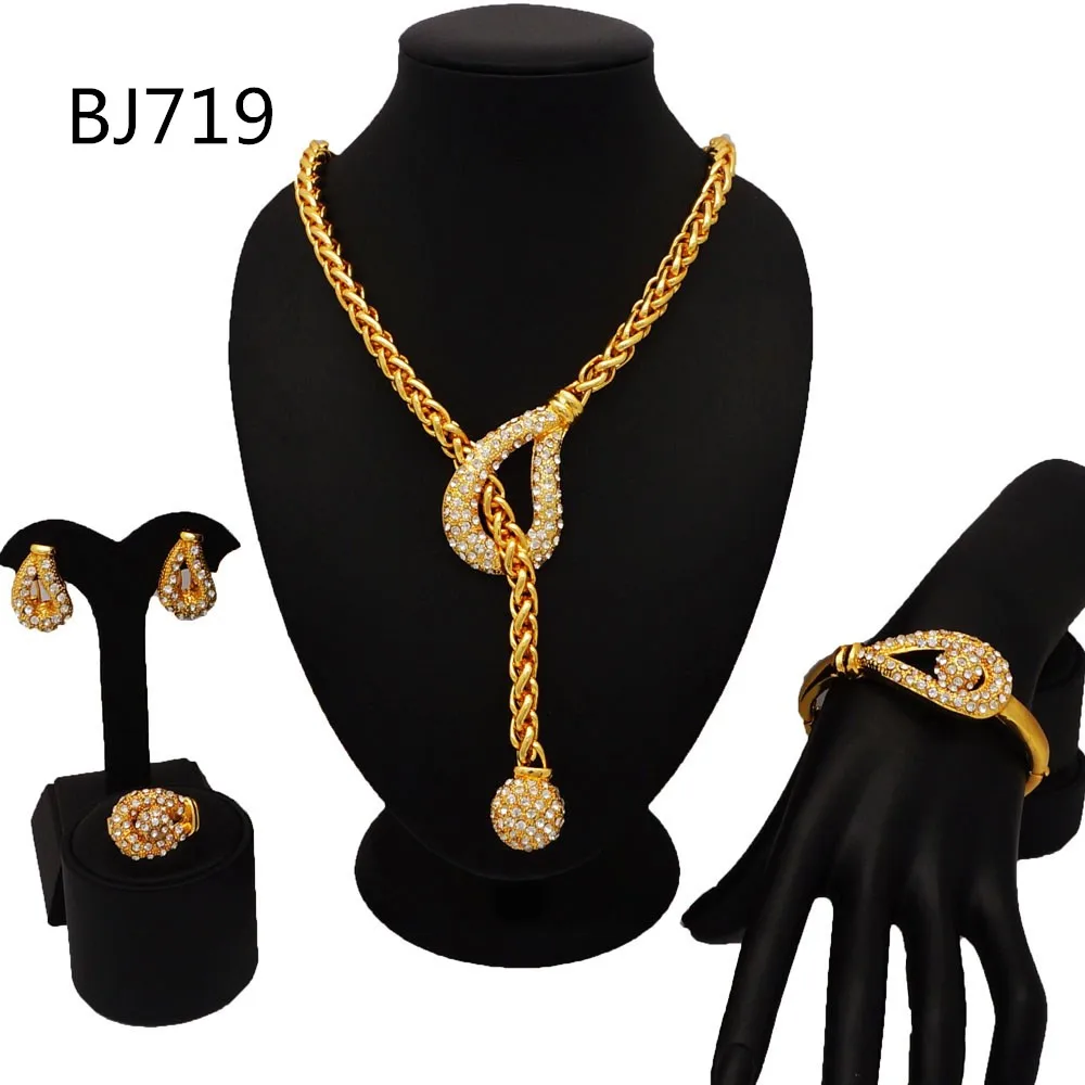 

2019 Hot sale gold jewelry set women design plated high quality BJ719