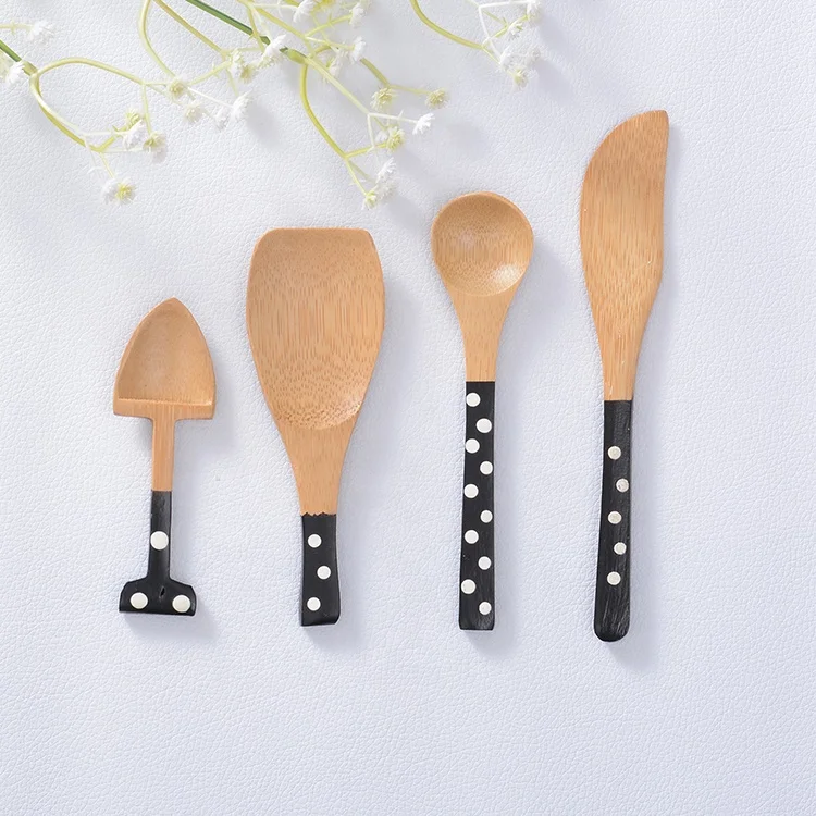 

Bamboo baby feeding spoons set BPA free kids mini spoon cutlery