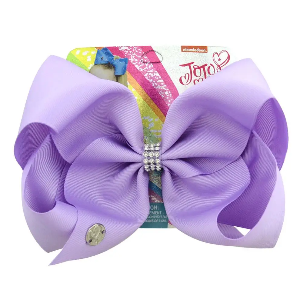 

free shipping  large plain color ribbon rhinestone circle jojo siwa bowknot hair bows for baby girls, Picture/custom