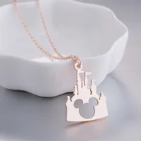 

Stainless steel Miki Castle necklace minimalist jewelry Wholesale simple short pendant necklaces women fashion jewelry 2019