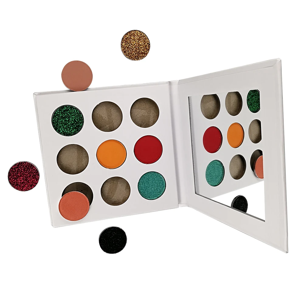 

Make your own brand 9 colors eyeshadow palette with mirror private label DIY custom eyeshadow palette