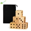 YumuQ 6 Extra Large Giant Pine Wood Wooden Yard Lawn Dice Games Set