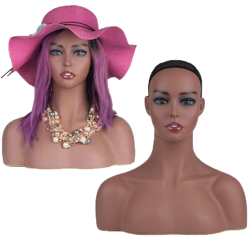 

Big Breast Half Body Female Mannequin Head with Shoulders For Wig Hat Jewelry Display Hat Jewelry Beautiful Mannequin Wig Heads