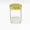 FDA container glass storage jars square 120ml 4oz glass honey jar pickles jam chili sauce jar&bottles wholesale
