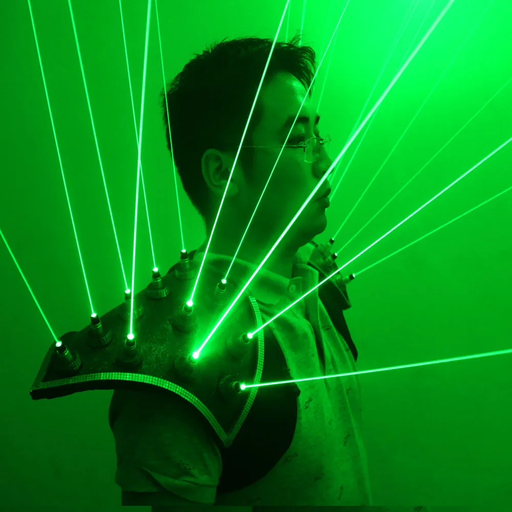 

New arrived Green Laser Suit, LED Vest, Luminous Waistcoat 532nm Green Laser Gloves Glasses For Laser Show