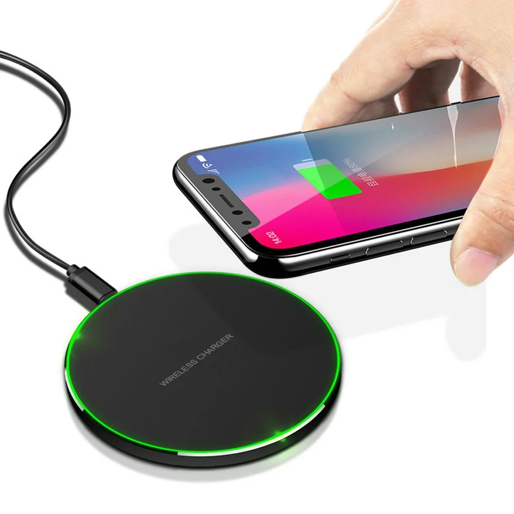 2019 Qi Wireless Charger quick charging for iphone x xs  for samsung max wireless charger pad with led light