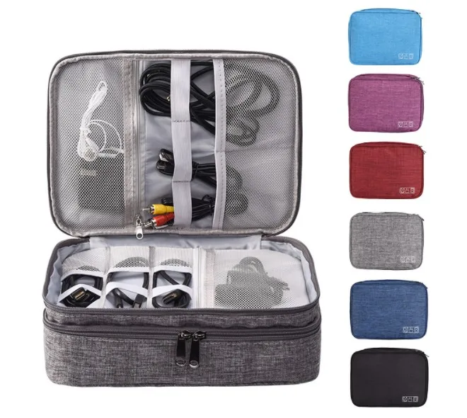 

Factory Stock New Design Digital Pouch Bag Organizer USB Bag, Gray/blue/purple/black/wine /navy