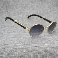 

Natural Black White Buffalo Horn Sunglasses Men Wood Round Stainless Eyewear Frame Golden Eyeglasses Oculos Gafas Accessories