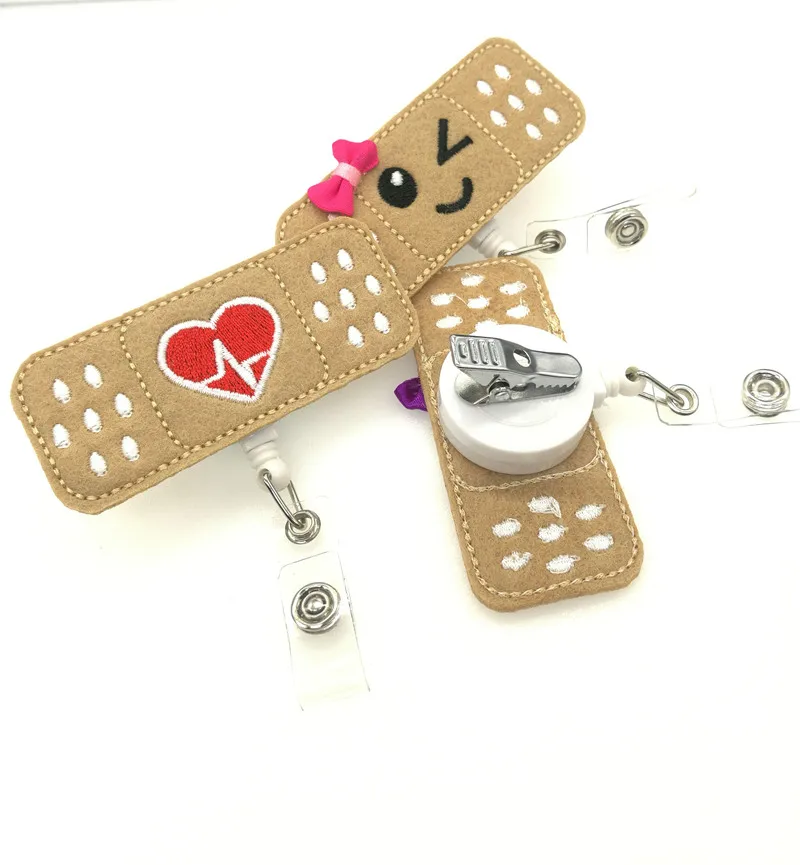 
Bandaid Badge Reel Holder Nursing Name Badge Holder Felt Badge Reel for Nurses, Students & Teachers Cute & Practical ID 