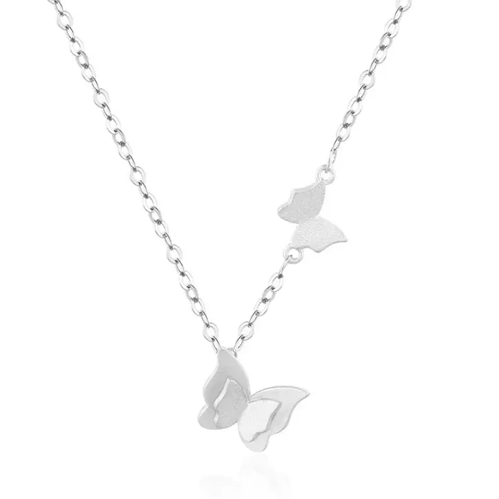 

Simple Design Korean Style 925 Sterling Silver Butterfly Necklace for Girl Women