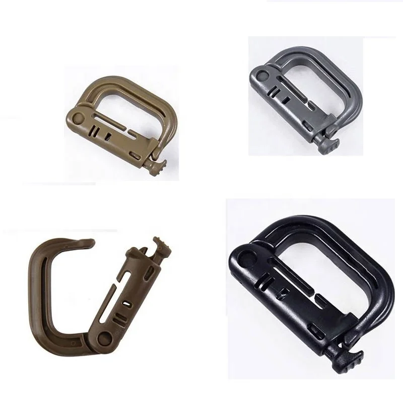 

1PC Molle Tactical Backpack Carabiner Outdoor Plastic EDC Shackle Carabiner Practical ABS Snap D-Ring Clip Keyring Locking Ring, Multiple choice