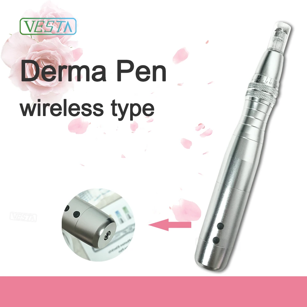 

Vesta Hot Selling Factory Price Wireless rechargeable and Wired LED derma pen With 7 Color Light Photon microneedling Therapy