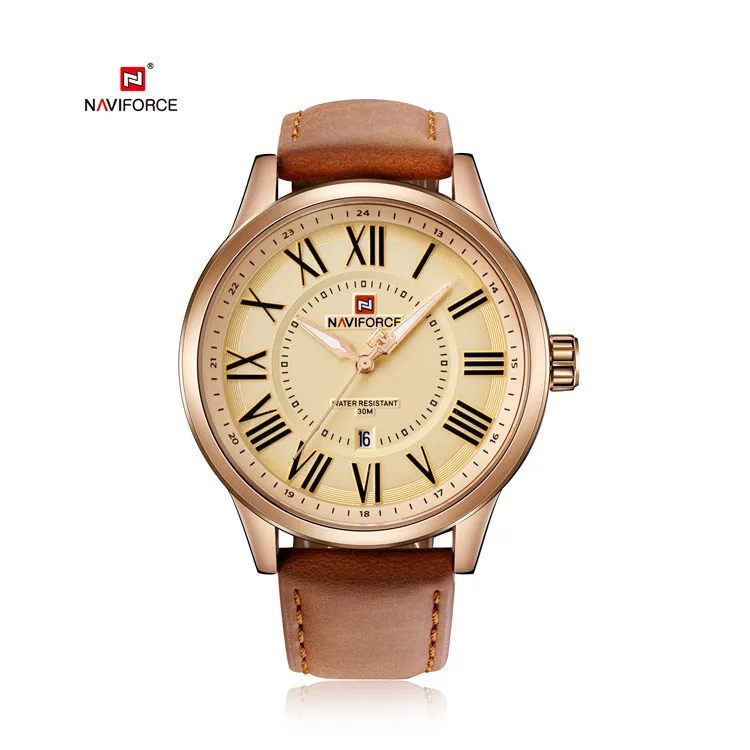 NAVIFORCE 9126 Luxury wholesale Men Leather Military Sport Watches Men's Quartz Analog Wristwatch Relogio Masculino Clock