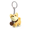 Hot Sale plastic soft pvc material dog keychain