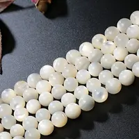 

Natural Mother of Pearl Shell Beads Round Loose Gemstone Beads for Jewelry Making Strand