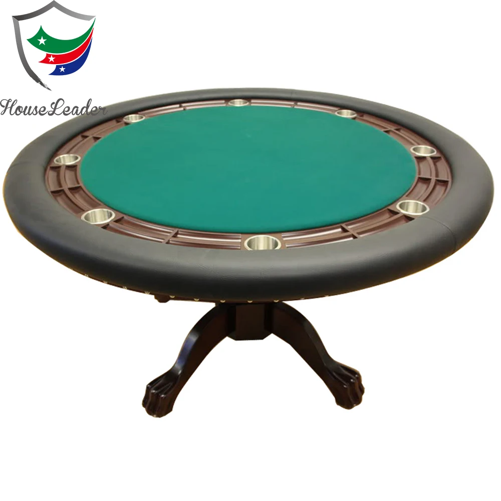 
Luxury 52 inch Professional Round Poker Table with Solid Wooden Leg 
