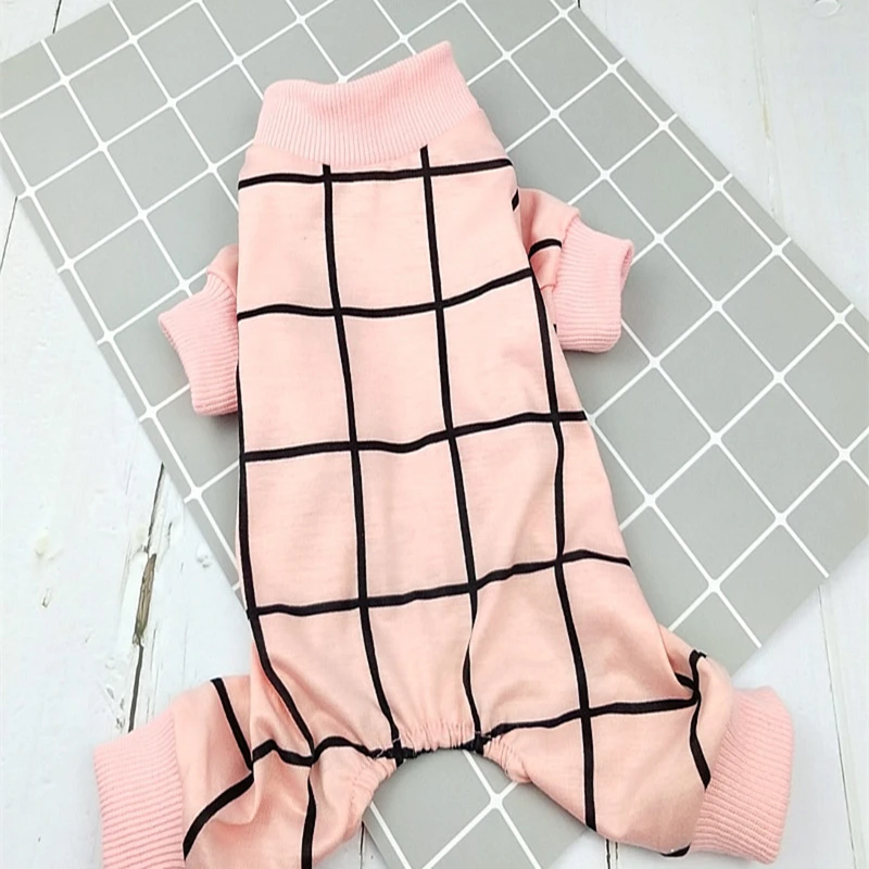 

RL331 new checked cotton pajamas dog clothes