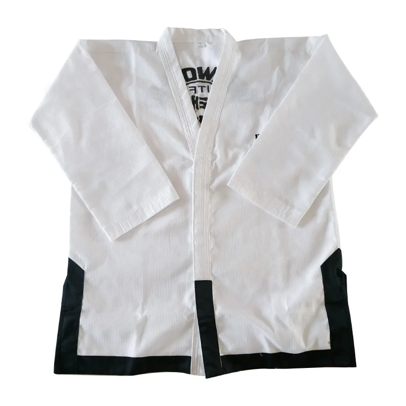

Wholesale white twill fabric polyester / cotton martial art uniform durable breathable itf dobok taekwondo uniforms