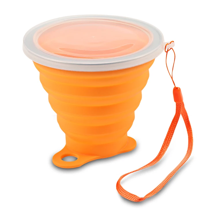 

Portable outdoor travel silicone retractable water cups collapsible coffee cup, Blue;orange;white;brown;purple or custom