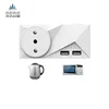 Italy Type L Alexa WIFI Smart Outlet Plug socket with 2 usb charging ports