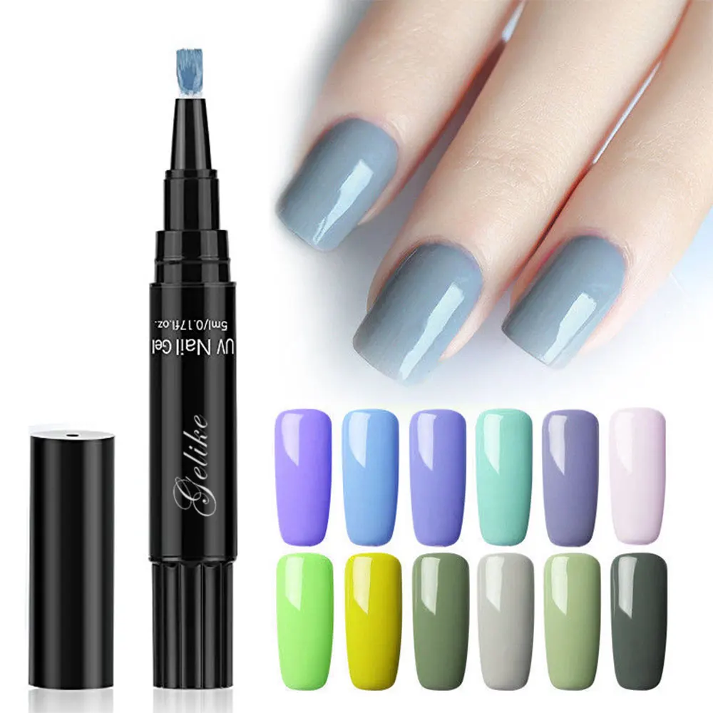 

3 In 1 One Step Nail Gel Polish Pen Not Need Base Top Coat Gel Lacquer, 800 colors