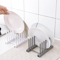 

Kitchen Racks White Plastic Dish Lid Holder Kitchen Supplies Storage Rack Drain Holder Storage Organizers