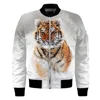 Fashion Clothing custom 3d print white yellow tiger Bomber Jacket Sublimation,Comfortable Costume Bomber Jacket autumn winter