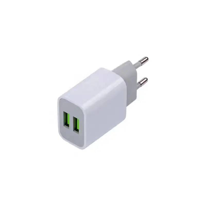 

Stock products wall charger 2.1 A dual ports EU plug