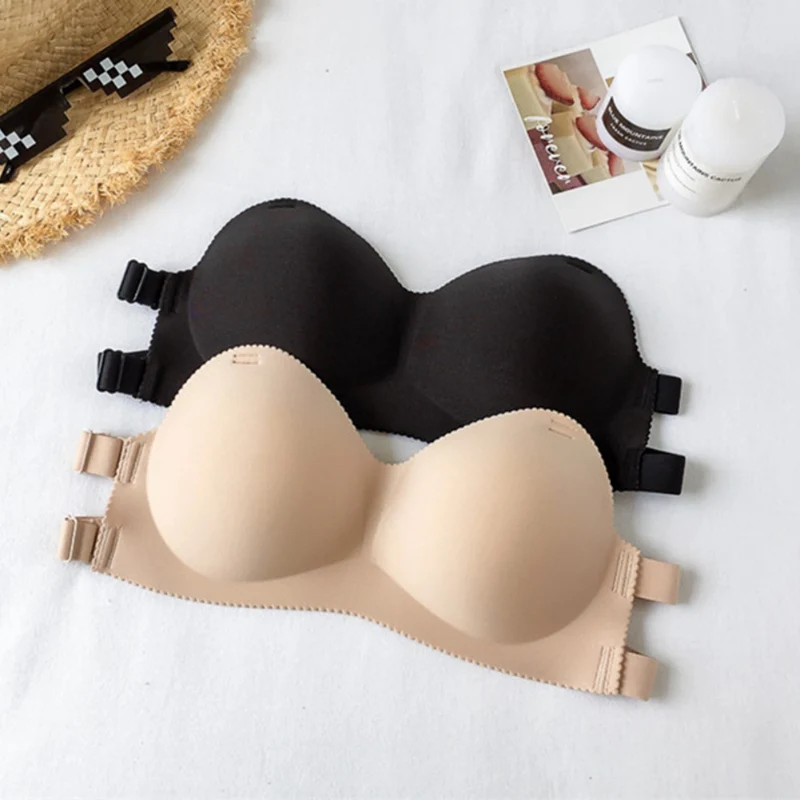 

Beautiful Back Without Rims Comfortable Sexy Anti-Lighting Invisible Strapless Gathered Bra