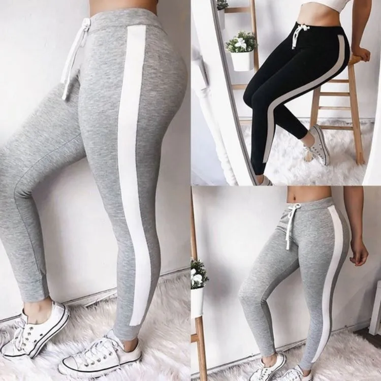 

wholesale high waist leggings color block sports women cotton yoga pants