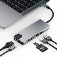 

9-in-1 USB Hub Type C Hub Adapter with USB 3.0 Support to 4K HD-MI USB C Port SD TF Card Reader RJ45 VGA Audio Port