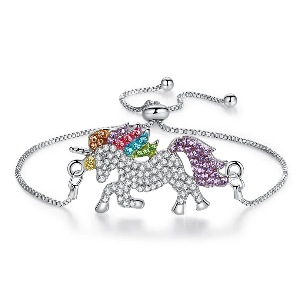 

Trendy Simple Personalized Adjustable Multicolor Horse Charm Unicorn Bracelet