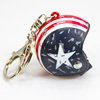 Movie series Chinese Supplier Mini Figure Anime metal Super Hero Captain America helmet keychain chain ring