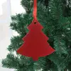 Laser Cut Crafted Non-woven Christmas tree pendant Wooden Christmas decoration hanging ornaments