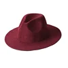 Plain blank ladies women wool felt fedora hat with wide floppy brim