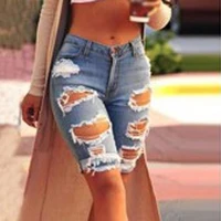 

Womens Destroyed Denim Stretch Ripped Hole Washed Distressed sexy women jeans denim shorts