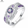 New Arrival Oval Heart Cut Design Multicolor & Purple White CZ Silver Ring Size 6 7 8 9 Fashion Women Jewelry Gift