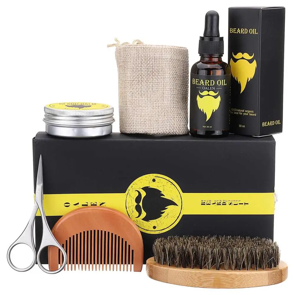 

Wholesale 6PCS Organic Men Moustache Cream Safe Comfortable Moisturizing Nourishing Softens Beard Growth Beard Care Gift Set for