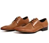 Leather men's shoes with a European version of pure leather to create formal work wear