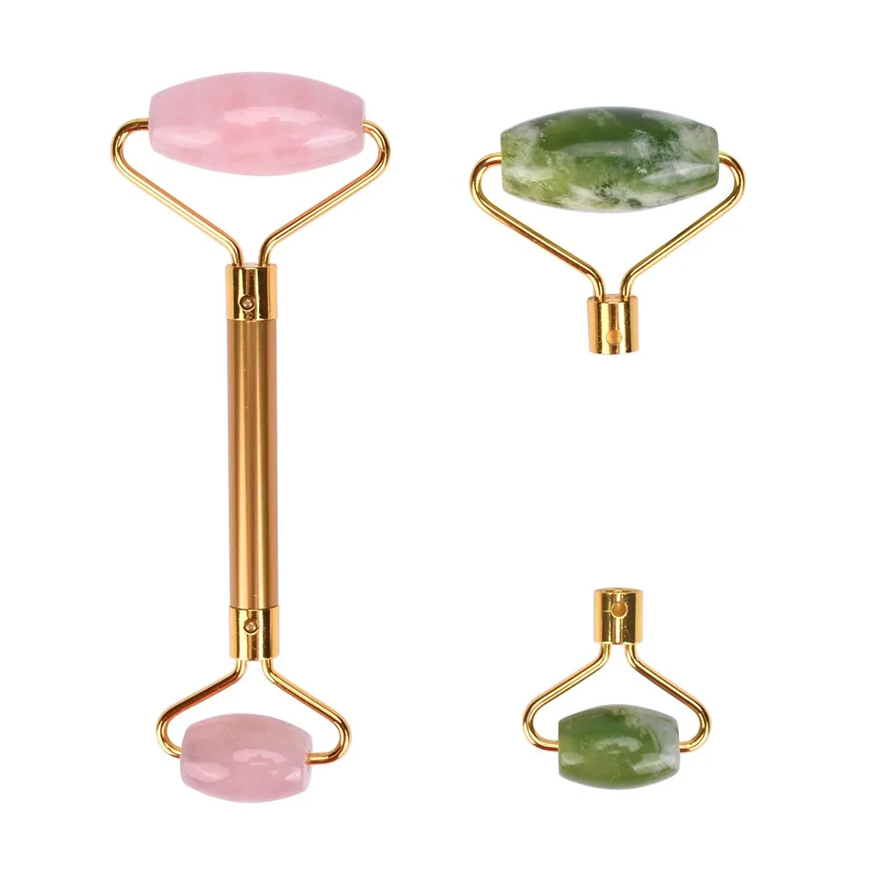 

DIY Face massager roller Best Pink Facial Jade Roller with Detachable Ends