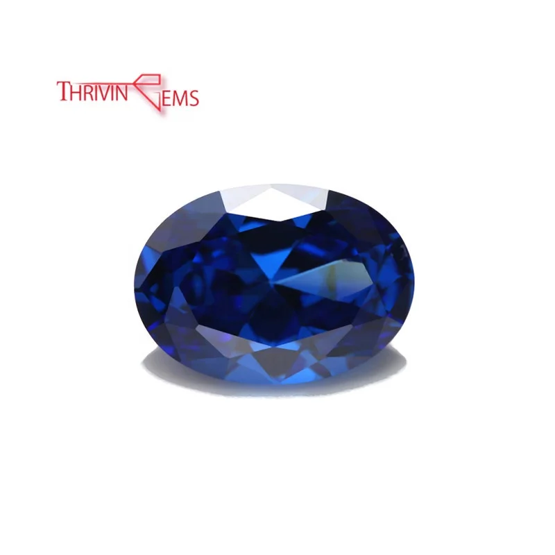

Thriving Gems Synthetic Loose cubic zirconia oval aqua blue Stones for Rings