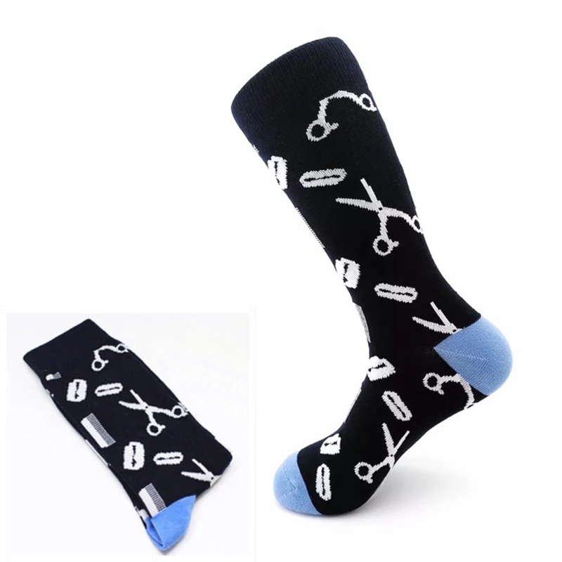 

Stylish Trending product 2019 summer men's fashionable scissors socks, Black