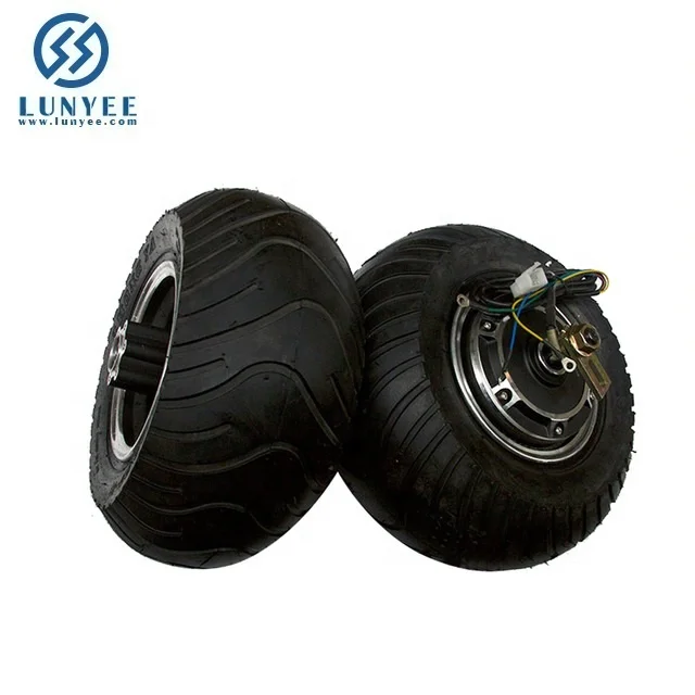 

13 Inch 13X6.50-6 Wide Tire Double Shaft Brushless Gearless DC Skateboard Wheel Hub Wheel Motor Disc Brake