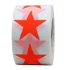 Hybsk 1.5" Fluorescent Red Star Shape Sticker Labels 500 Total Per Roll (1 Roll)