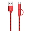 Wholesale Three in One dual port usb charger cable 3 in 1 multi use mobile phone tablet charging sync data cable line