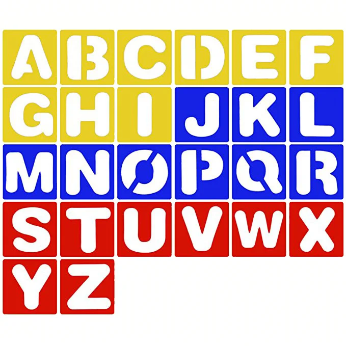 Preschool ABC Letter Templates 4 Alphabet Number Stencils Large and Small Shape Letter Stencils Set for Kids Lettering Stencils for Craft Plastic Kid Stencil Letters and Numbers for Art