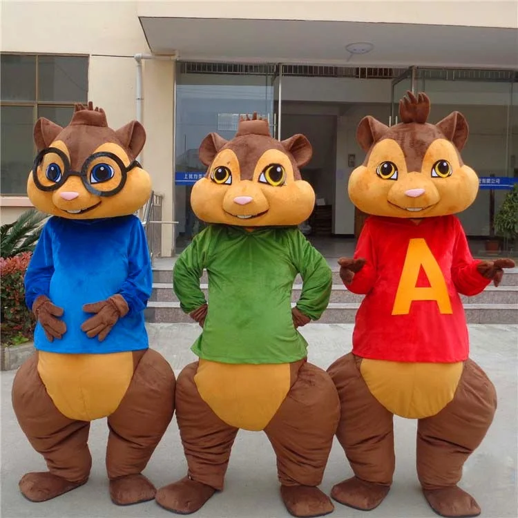 

Manlian Cartoon advertising plush adult alvin and the chipmunks mascot costumes for adults