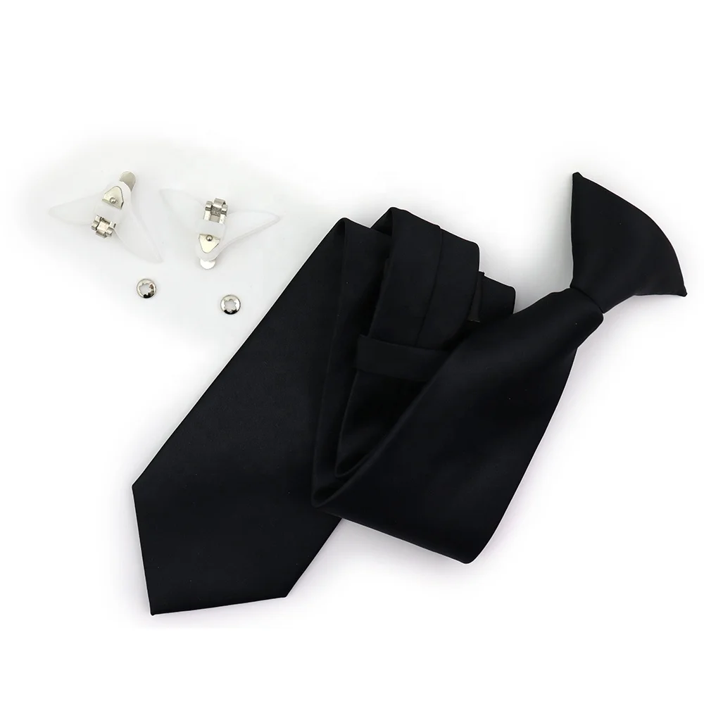

Ready To Ship Wholesale Plastic & Metal White Or Black Color Clip On Tie Clip Hardware